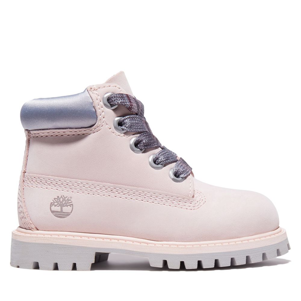 Timberland 6-Inch Μποτακια Παιδικα Ροζ - Toddler Premium Waterproof - Greece 5710982-JW